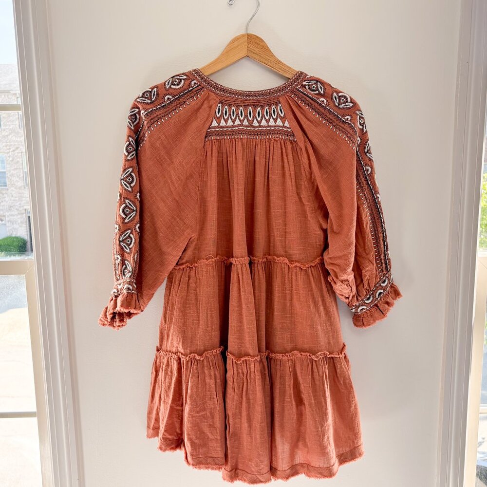 Free People Boho Embroidered Peasant Top | Size S - Picture 6 of 9